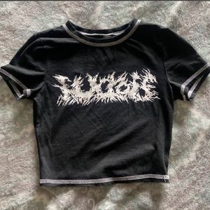 shein graphic print cropped tee